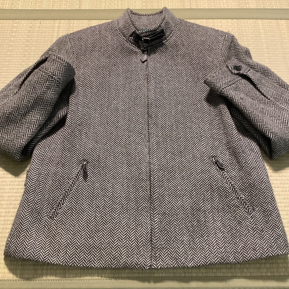 Lauren Ralph Lauren Black and Cream Herringbone Jacket